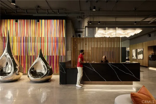 a room with furniture and a projector