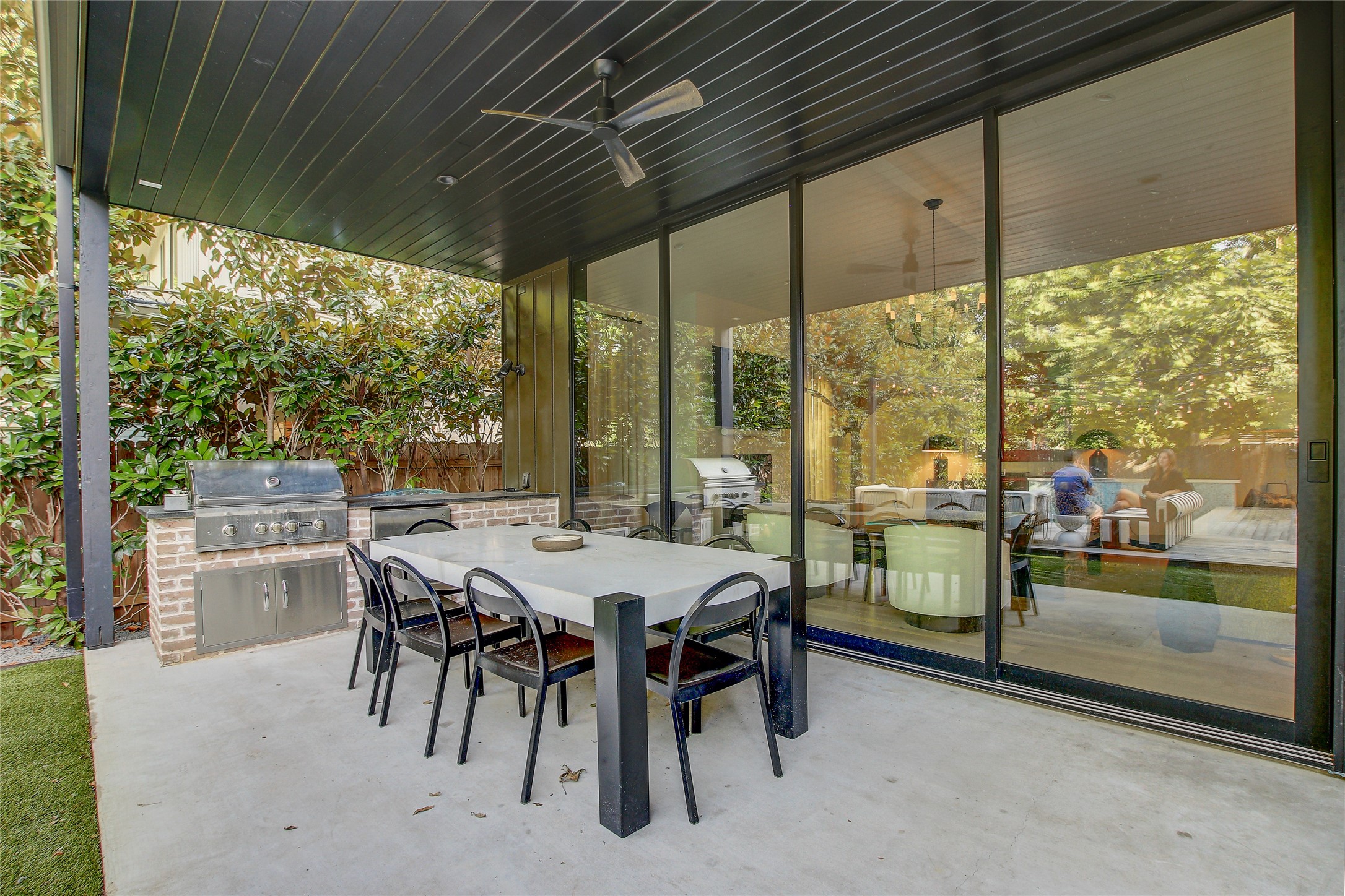 2006 Ford Street Austin, TX 78704 - Photo 39 of 40 View of patio / terrace featuring area for grilling, outdoor dining area, and ceiling fan