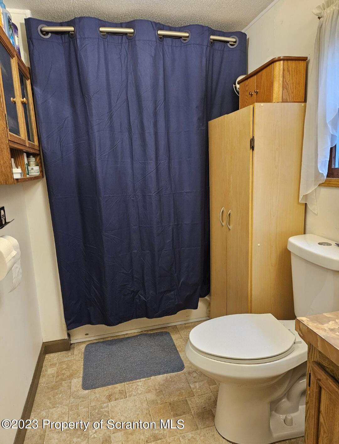 1262 Demunds Road Dallas, PA 18612 - Photo 6 of 15 a white toilet sitting next to a wooden cabinet