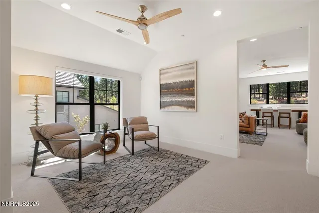 a view of a house with a large window