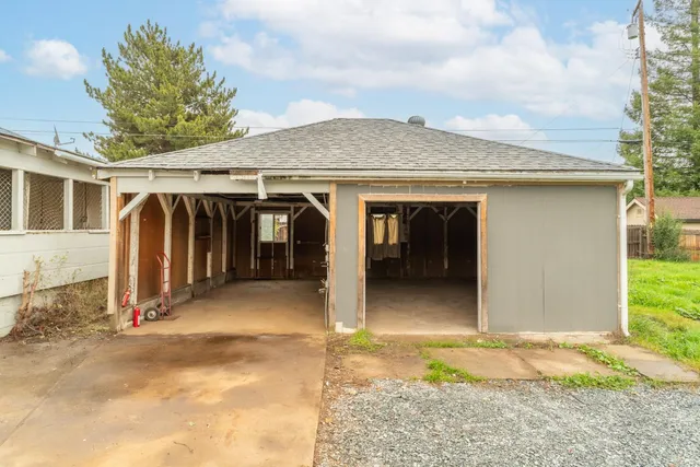 a view of wooden door