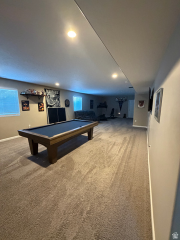118 Tram Rock Rd. Lake Point, UT 84074 - Photo 17 of 34 Expansive recreational room featuring recessed lighting and wall-to-wall carpeting