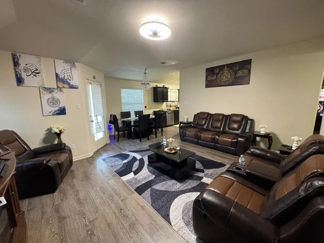 a living room with furniture