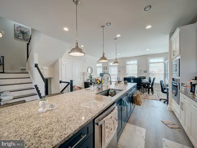 a kitchen with lots of counter space