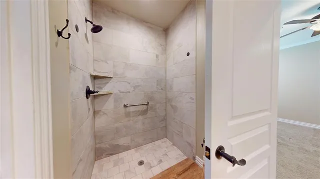 a bathroom with a shower