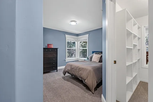 a view of a yard with a tree