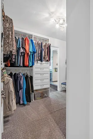 a view of a bench in a backyard