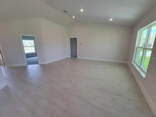 an empty room with a window