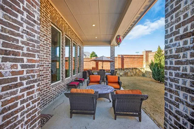 a outdoor space with patio furniture