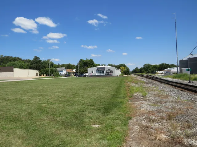 a view of a lake from a yard