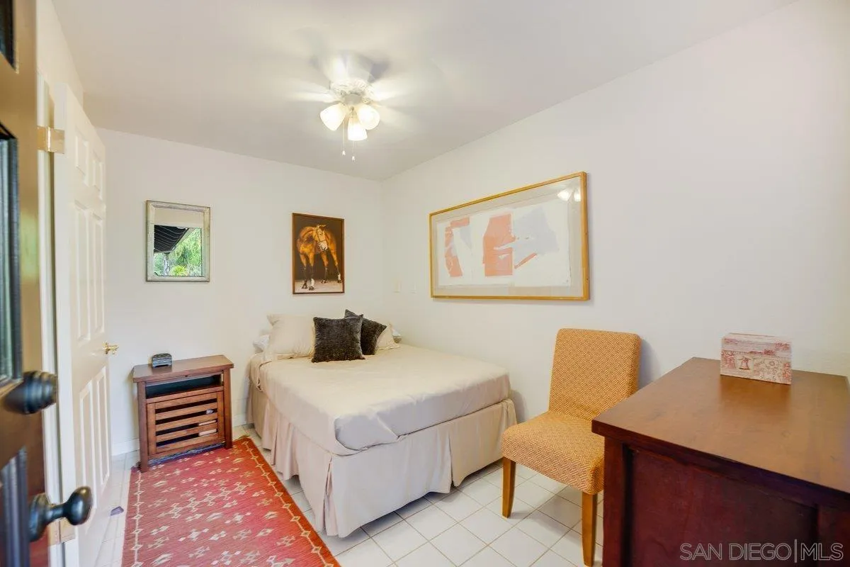 11 Country Glen Road Fallbrook, CA 92028 - Photo 34 of 75 a bedroom with a bed and wooden floor