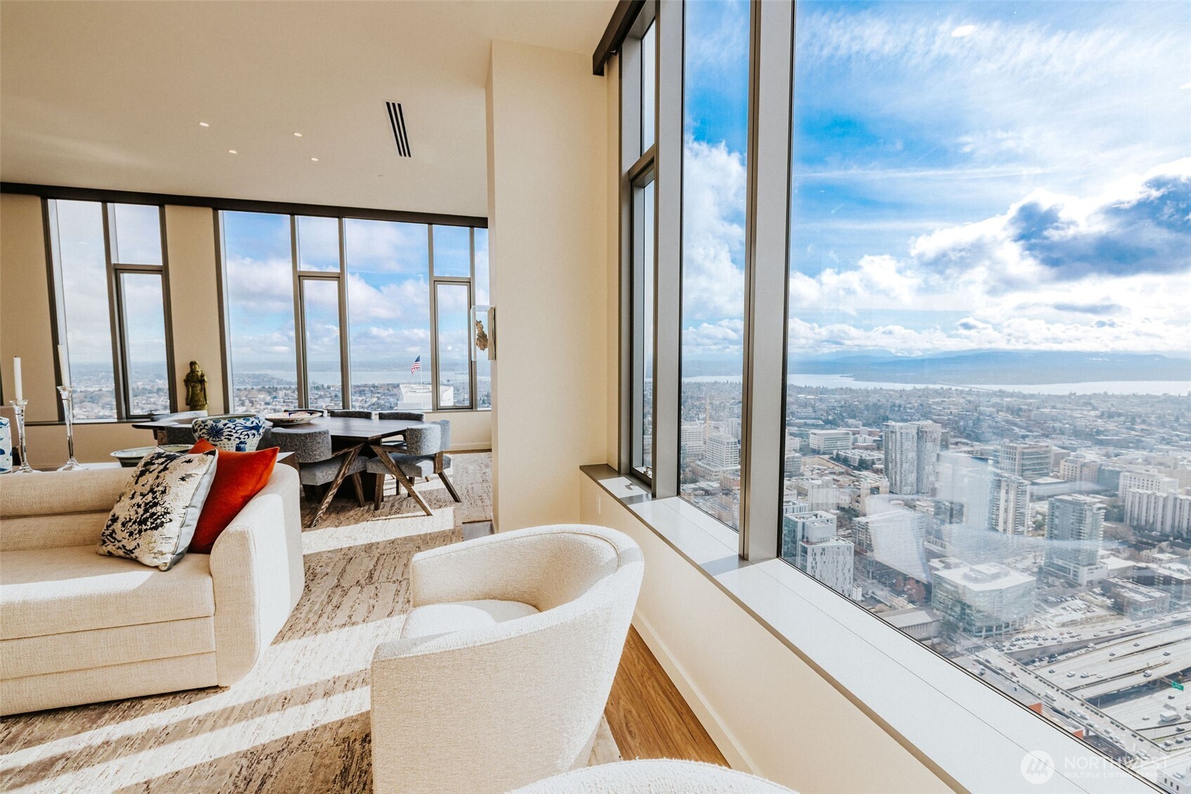 1340 4th Avenue, Unit 5803 Seattle, WA 98101 - Photo 5 of 39 a living room with furniture and a large window