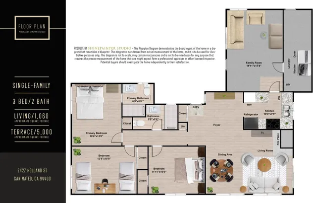 $1,490,000 | 2427 Holland Street, San Mateo, CA 94403