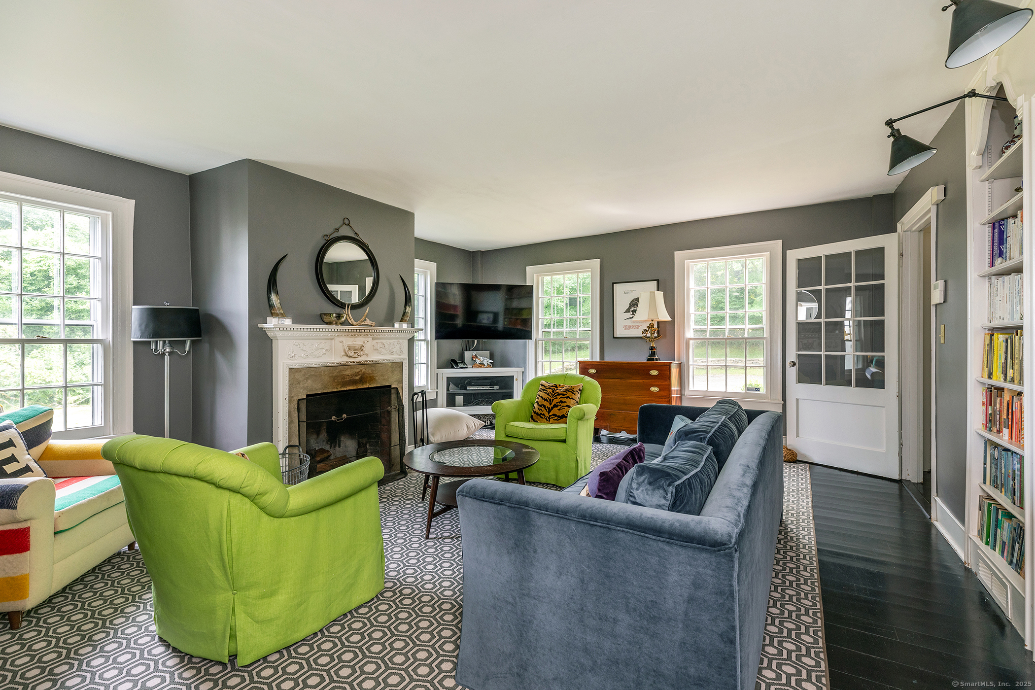 119 Knibloe Hill Road Sharon, CT 06069 - Photo 11 of 30 a living room with furniture and a fireplace