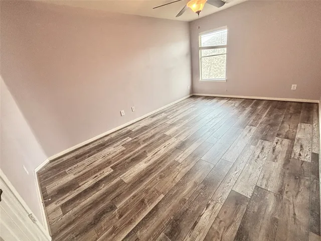 a view of a backyard with a garden