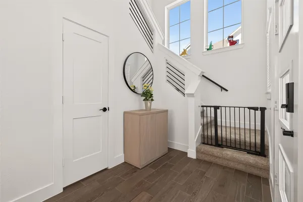 a view of a hallway with entryway