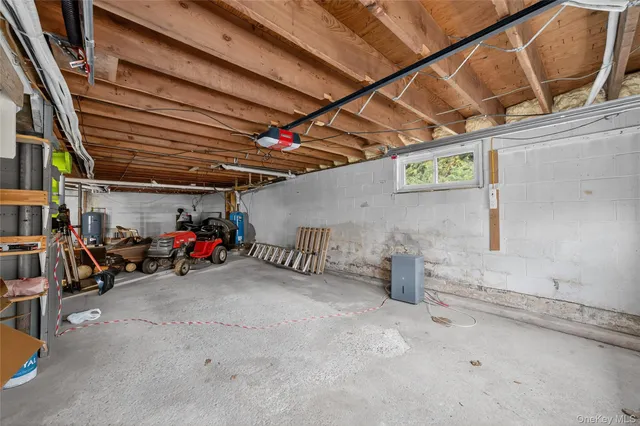 a view of a backyard with a large tree