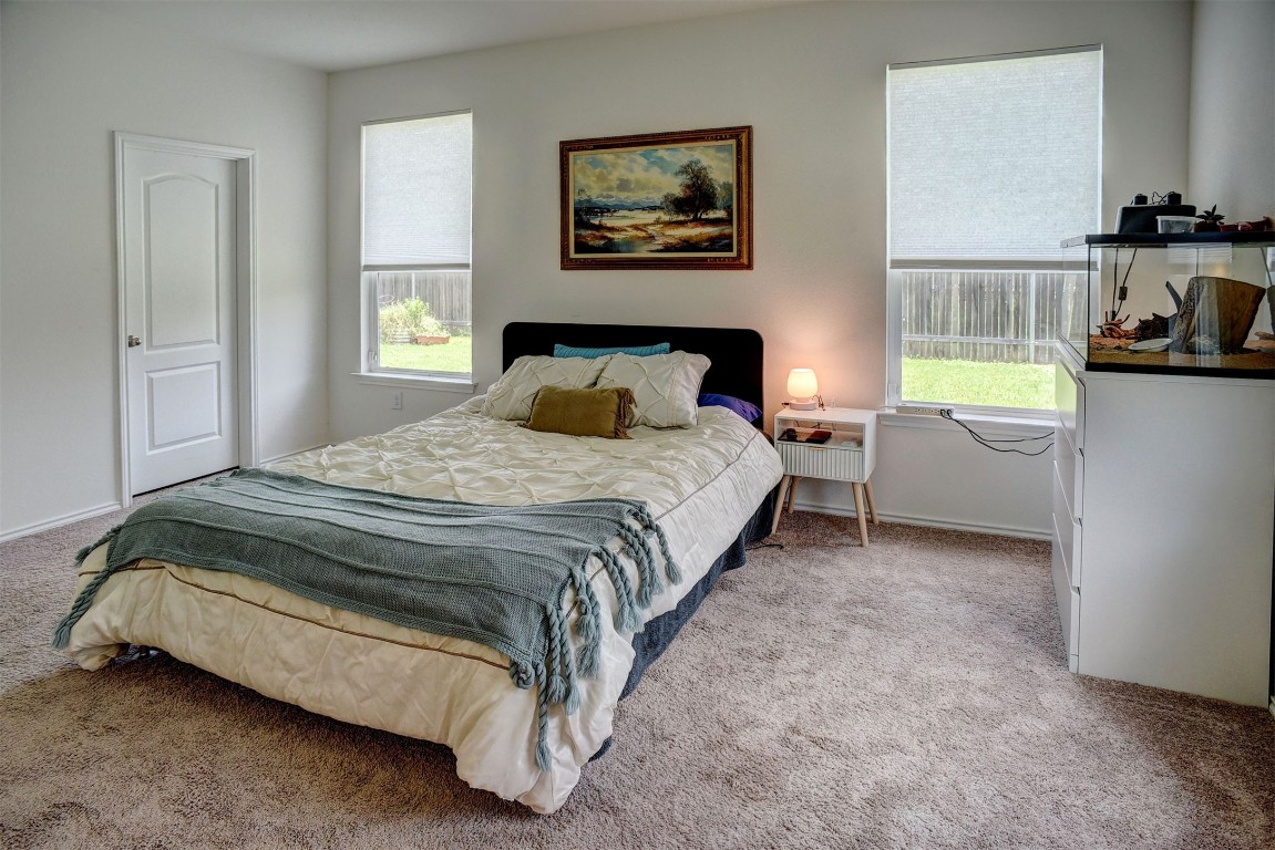 1928 Dragonfly Loop Bastrop, TX 78602 - Photo 10 of 32 Bedroom with carpet floors and multiple windows