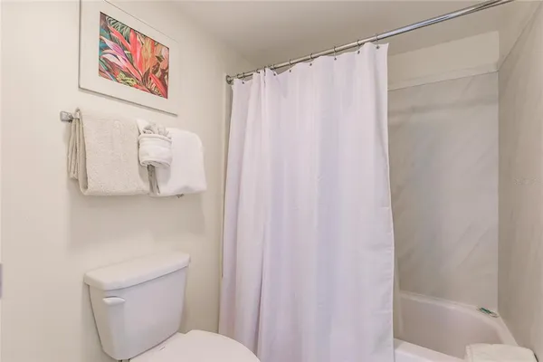 a white toilet sitting next to a shower curtain