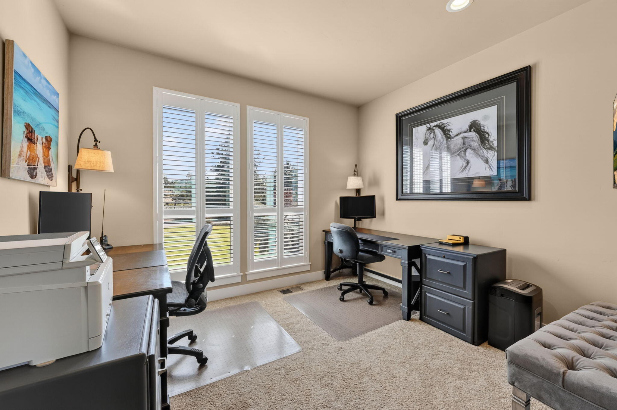 66355 Barr Road Bend, OR 97703 - Photo 31 of 56 a view of a workspace with furniture and a window