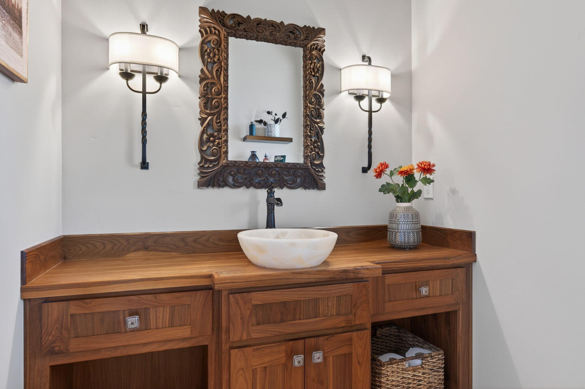 66355 Barr Road Bend, OR 97703 - Photo 44 of 56 a bathroom with a sink and a mirror