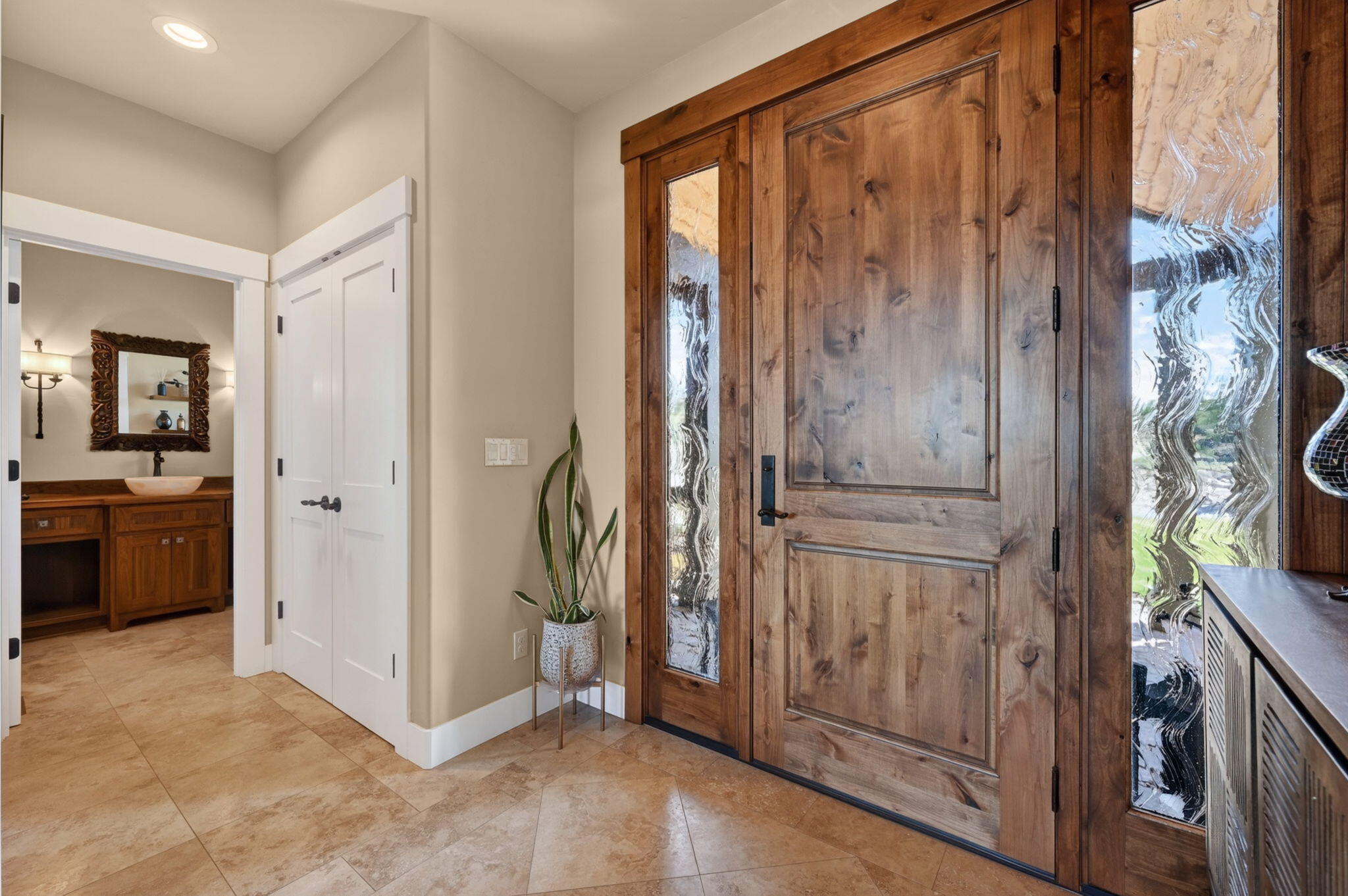 66355 Barr Road Bend, OR 97703 - Photo 8 of 56 a view of a hallway with closet and livingroom view