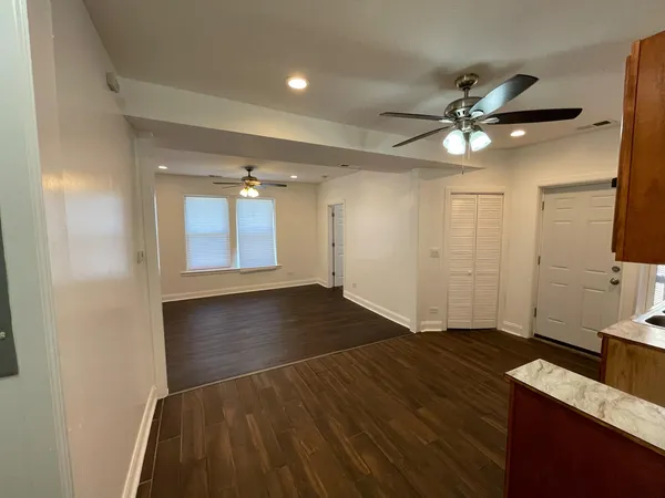 a view of an empty room and window