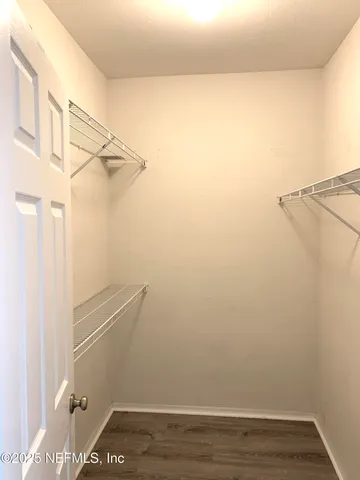 a view of small space with empty racks