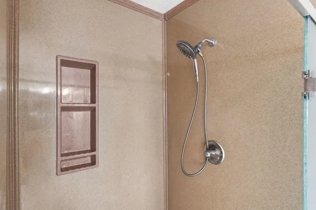 a bathroom with a shower