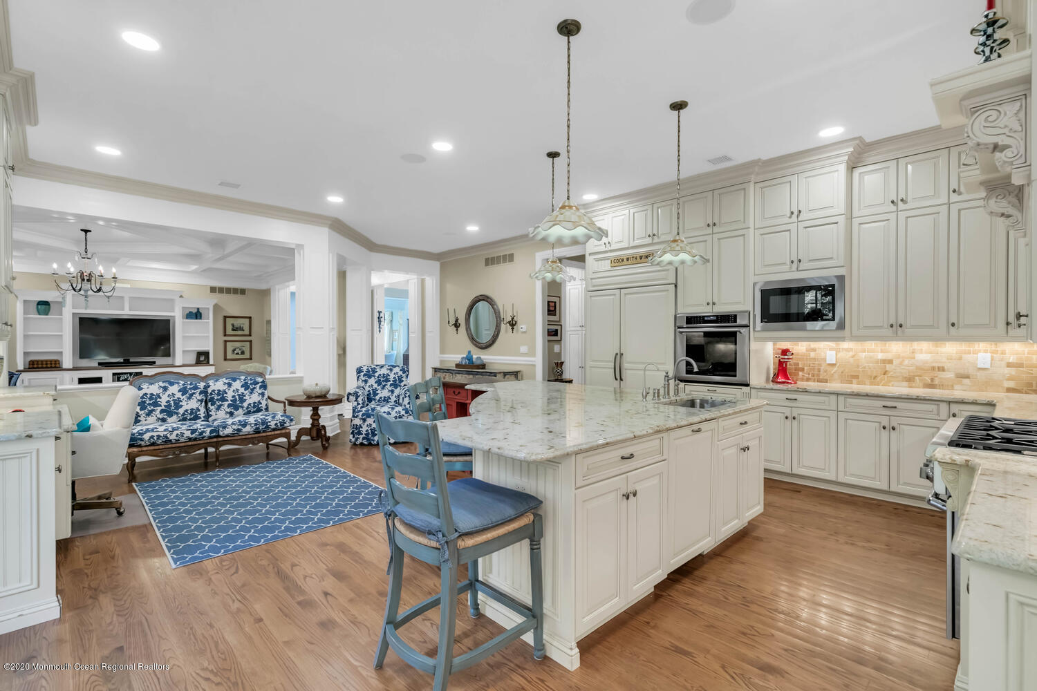 280 Portland Road Atlantic Highlands, NJ 07716 - Photo 15 of 74 a kitchen with stainless steel appliances kitchen island granite countertop a stove a sink and a refrigerator