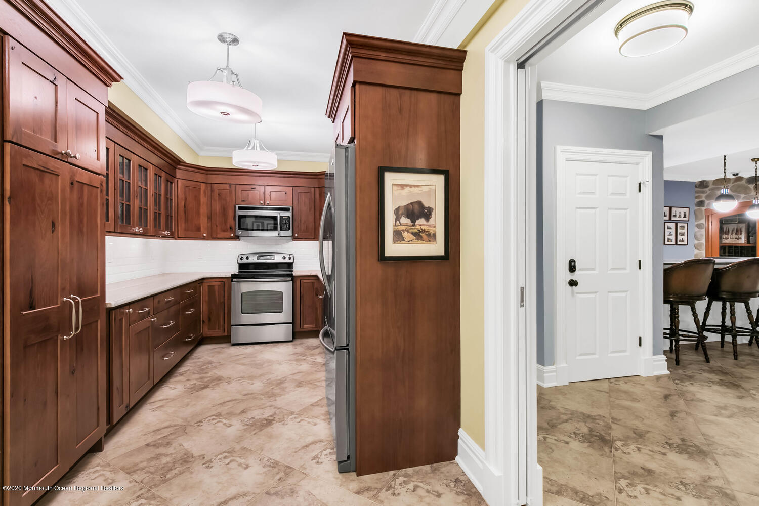 280 Portland Road Atlantic Highlands, NJ 07716 - Photo 46 of 74 a kitchen with stainless steel appliances granite countertop a refrigerator and a sink