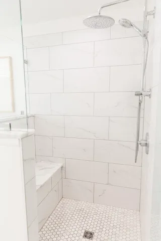 a bathroom with a shower
