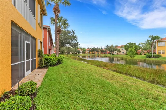 a view of a lake with houses
