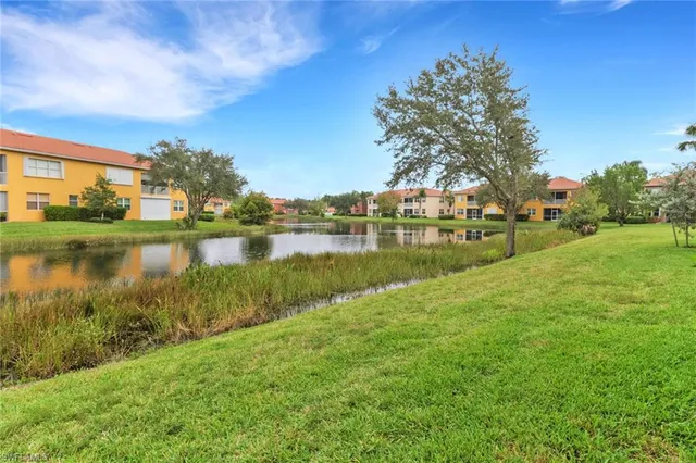 a view of a lake with houses