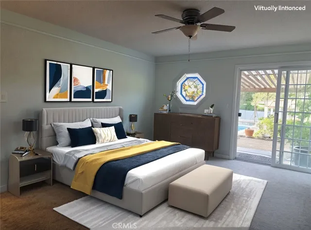 a workspace with furniture and a window