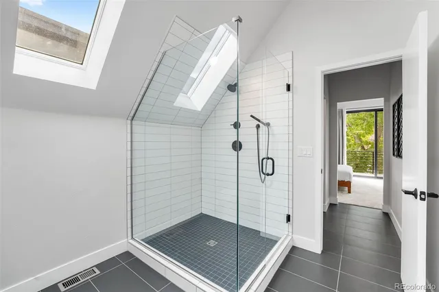 a bathroom with a shower