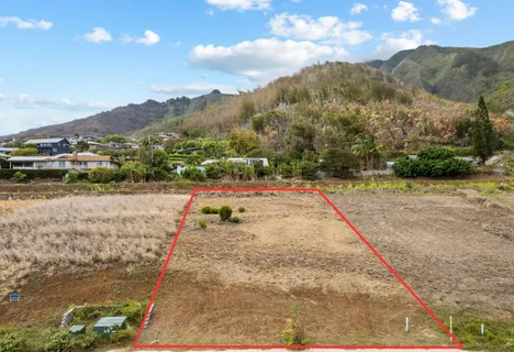 a view of a town with mountains in the background