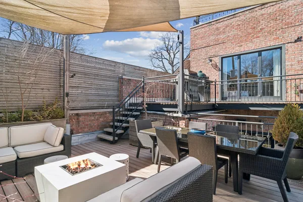a outdoor space with patio furniture