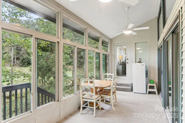 a balcony view with a glass door space and balcony
