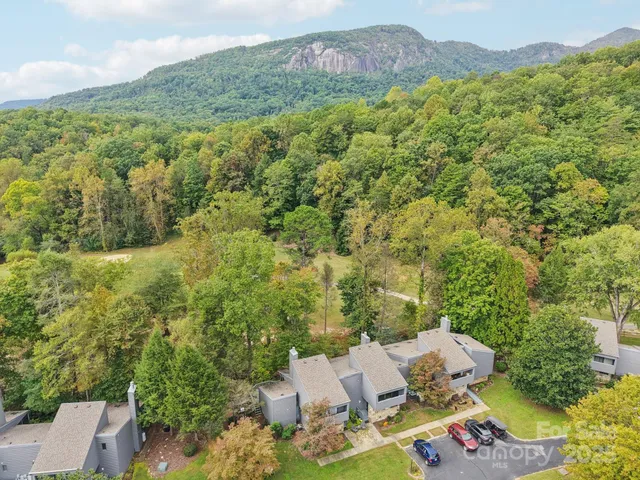 a view of a city with mountains in the background