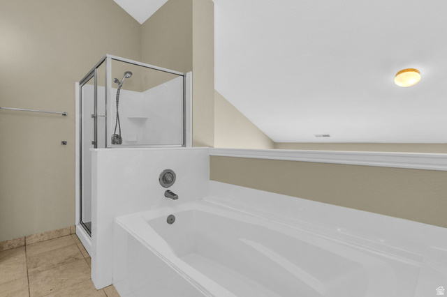 14108 Pepi Band Road Draper, UT 84020 - Photo 21 of 36 Soaking tub with integrated shower system featuring a glass enclosure