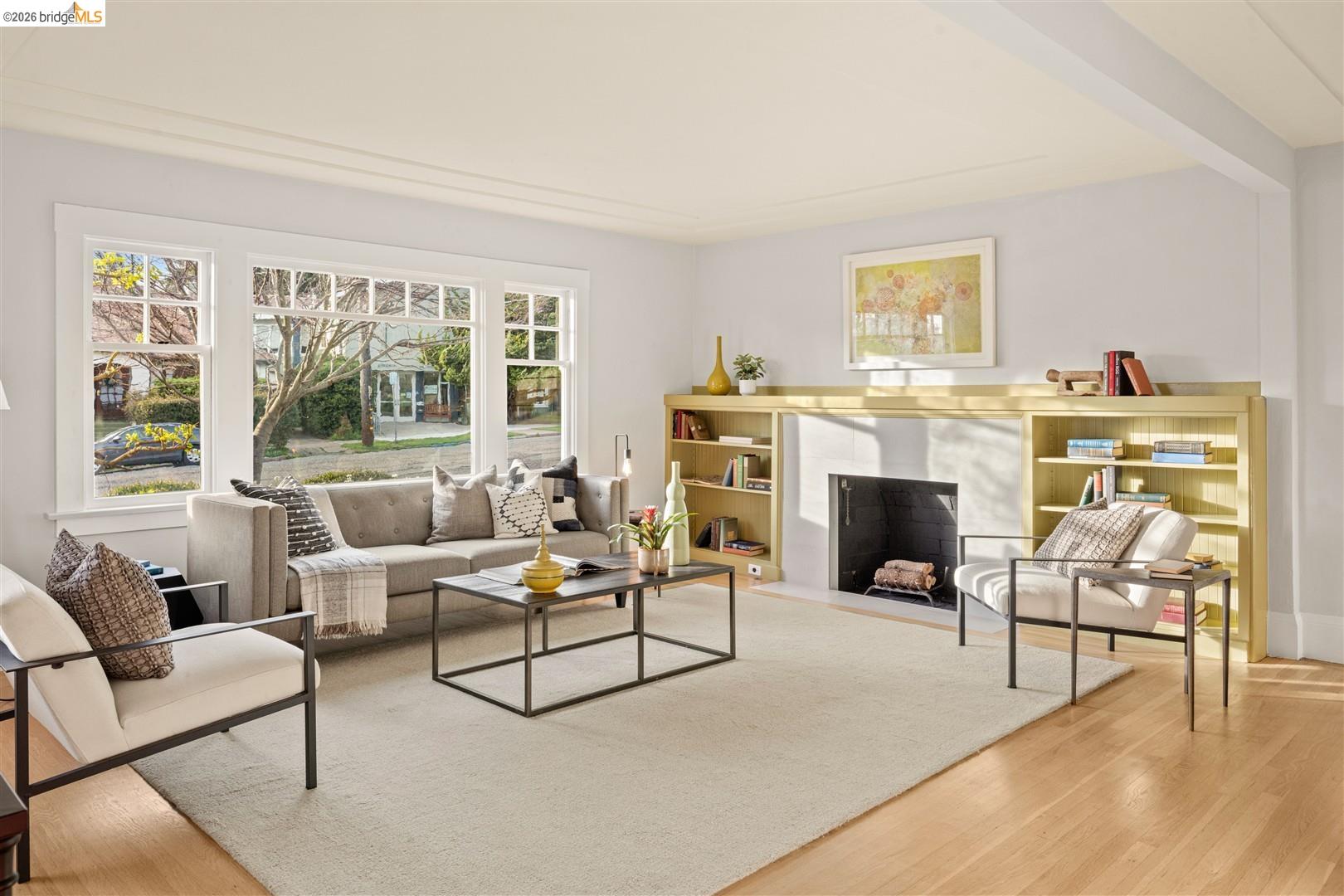 1950 Hopkins Street Berkeley, CA 94707 - Photo 4 of 57 a living room with furniture and a fireplace
