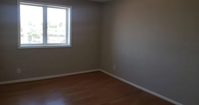 an empty room with a window