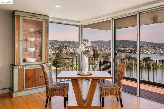 a view of city from a balcony