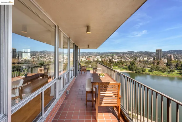 a view of city from a balcony