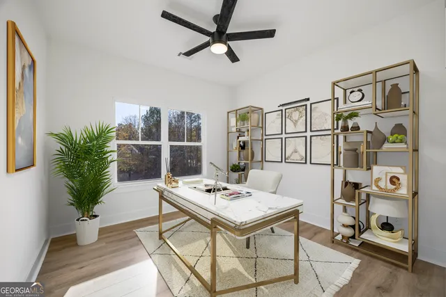 a view of an empty room with a sliding door
