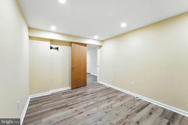 wooden floor and an empty room with wooden floor