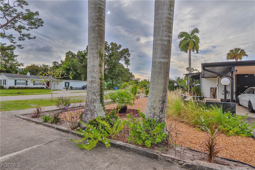 3666 Princeton Street Fort Myers, FL 33901 - Photo 2 of 38 a view of a swimming pool with a lawn chairs and plants