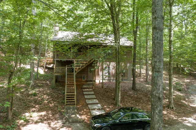 a view of pathway along with trees