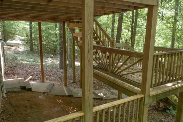 a view of wooden door